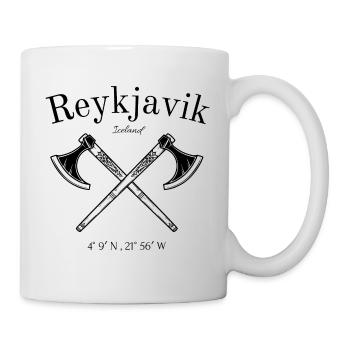 Reykjavik - Iceland - Nordatlantik - Geschenk - Tasse - Weiß - Rechts