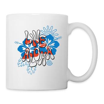 Hawaii Live Aloha Good Vibe Saying Retro - Mug - white - Right