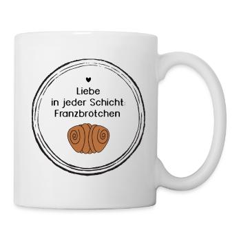 Franzbrötchen Liebe I Liebe in jeder Schicht - Tasse - Weiß - Rechts