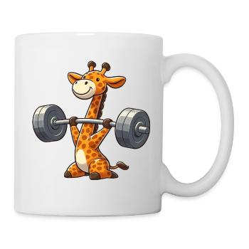 Girafe avec haltères Entraînement de fitness - Mug blanc - blanc - Droite