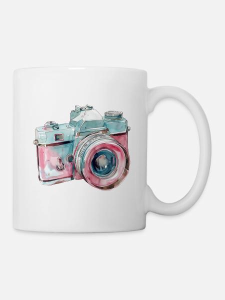 Fotokamera Digitalkamera Spiegelreflexkamera - Tasse - Weiß