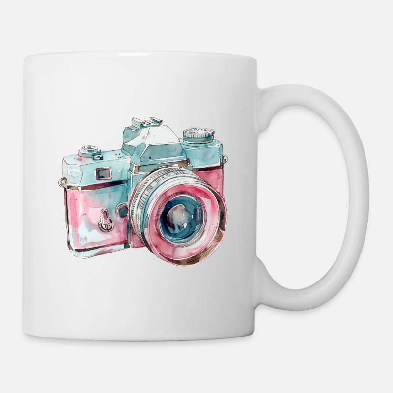 Fotokamera Digitalkamera Spiegelreflexkamera - Tasse - Weiß