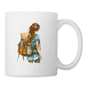 T-shirt routard Backpacking Sabbatique - Mug blanc - blanc - Droite