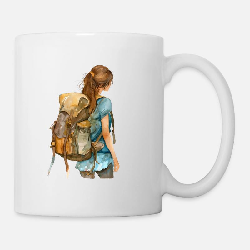 T-shirt routard Backpacking Sabbatique - Mug blanc - blanc