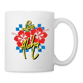 Hawaii Live Aloha Summer Vibe Dire Rétro - Mug blanc - blanc - Droite