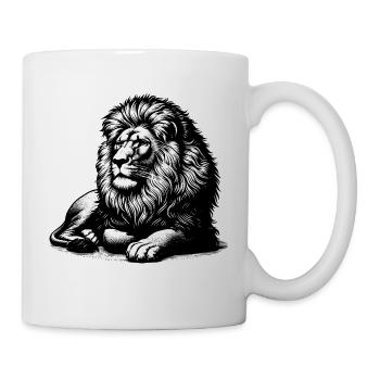 Reclining lion, predator, big cat, lion design - Mug - white - Right