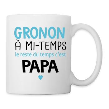 Grognon à mi temps cadeau bébé enfant - Mug blanc - blanc - Droite