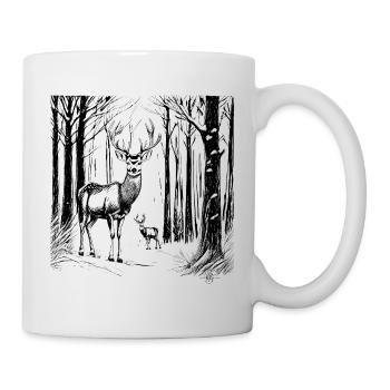 Deers in the snow - Mug - white - Right