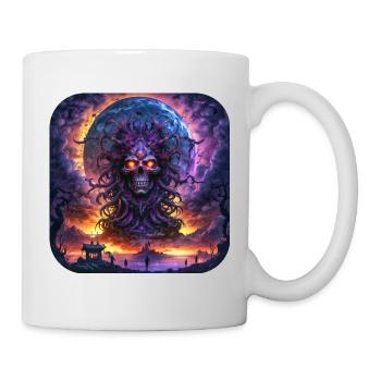 Grinning skull in the universe - Mug - white - Right