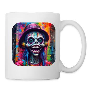 Crâne cool dans le style graffiti - Mug blanc - blanc - Droite