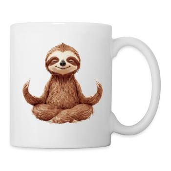 Entspannte Zen-Faultier-Yoga-Meditation - Tasse - Weiß - Rechts