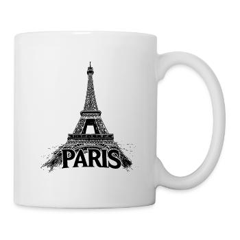 Paris Eiffelturm Frankreich Stadt Skyline Kunst - Tasse - Weiß - Rechts