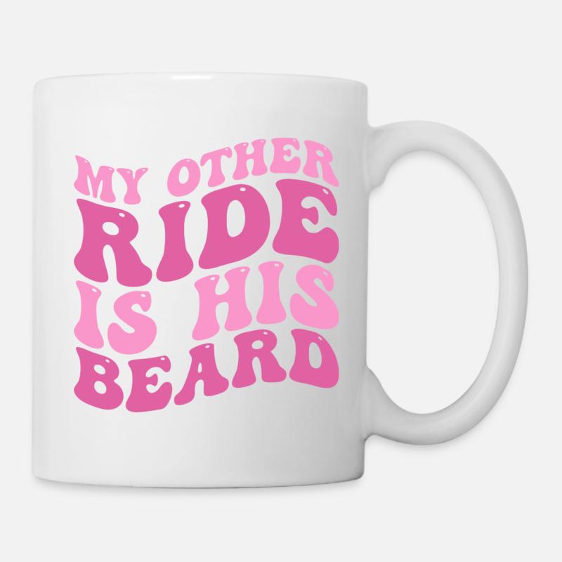 Mein anderer Wagen ist sein Beard Tees Groovy Beard Lover - Tasse - Weiß