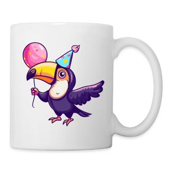 Toucan oiseau anniversaire bébé - Mug blanc - blanc - Droite