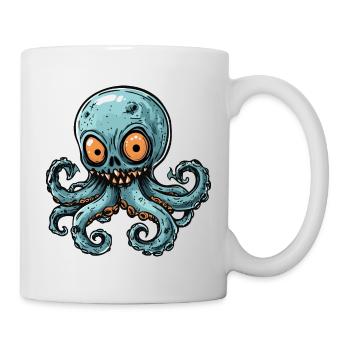 Oktopus Halloween Lustig Zombie - Tasse - Weiß - Rechts