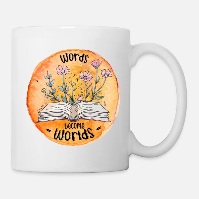 Les mots deviennent des mots | Cadeau pour les amateurs de livres - Mug blanc - blanc