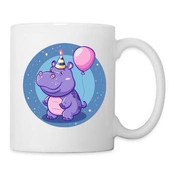 Hippopotame Anniversaire Bébé - Mug blanc - blanc - Droite