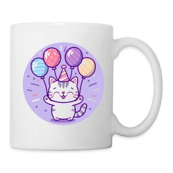 Katze Geburtstag Baby - Tasse - Weiß - Rechts