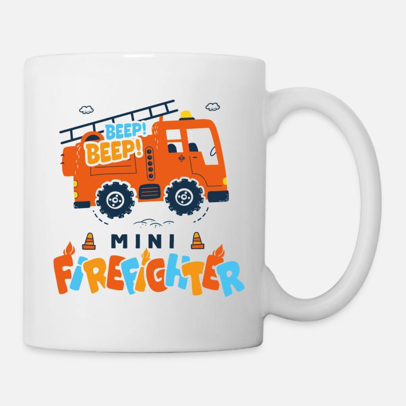 firefighter baby camion pompier - Mug blanc - blanc