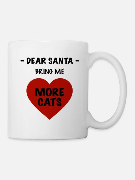 Weihnachtsdesign Katze - Tasse - Weiß