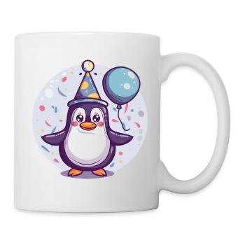 Pingouin Anniversaire Bébé - Mug blanc - blanc - Droite
