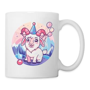 Chèvre de montagne anniversaire bébé - Mug blanc - blanc - Droite