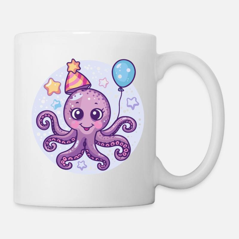 Poulpe Anniversaire Bébé - Mug blanc - blanc