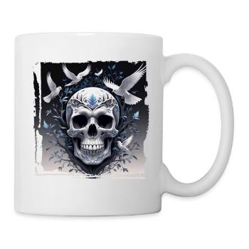 Skull for Women Men Skeleton Gothic Graphic Funny - Mug - white - Right