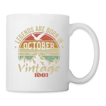 Genial seit Oktober 1981 - Oktober 1981 Geschenk - Tasse - Weiß - Rechts