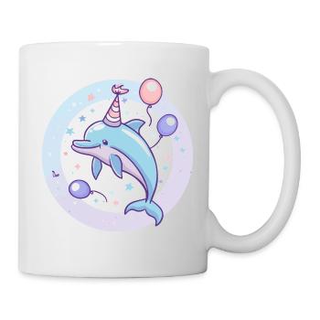 Delfin Geburtstag Baby - Tasse - Weiß - Rechts