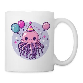 Méduse Anniversaire Bébé - Mug blanc - blanc - Droite