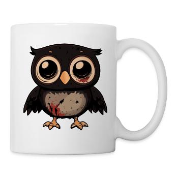 hibou Halloween bande dessinée drôle - Mug blanc - blanc - Droite