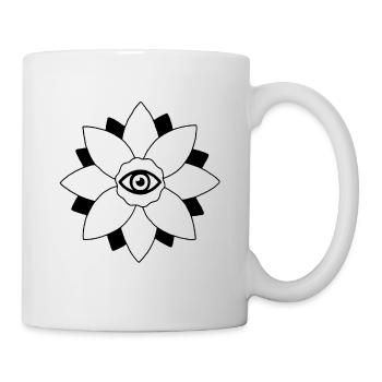 Fleur de lotus noir et blanc - Mug blanc - blanc - Droite