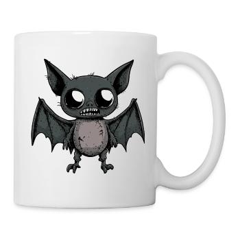 Fledermaus Halloween Comic Lustig - Tasse - Weiß - Rechts