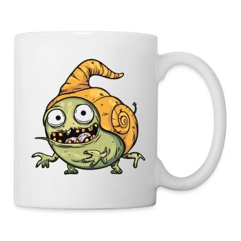 Schnecke Halloween Comic Lustig - Tasse - Weiß - Rechts