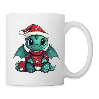 Drache Weihnachten Comic - Tasse - Weiß - Rechts