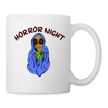 Horror Night Cute Cozy Monster Movie Night - Mug - white - Right