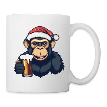 Bière de singe Noël - Mug blanc - blanc - Droite