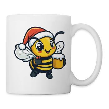 Biene Bier Xmas Weihnachten - Tasse - Weiß - Rechts