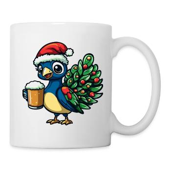 Peacock Bird Bière Noël Noël - Mug blanc - blanc - Droite