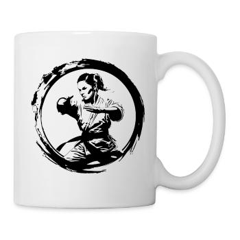 Karate Frau - Tasse - Weiß - Rechts