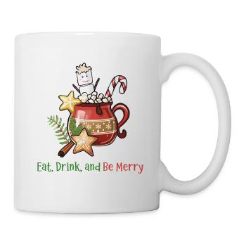 Hot Cacao, Eat, Drink and Be Merry - Tasse - Weiß - Rechts