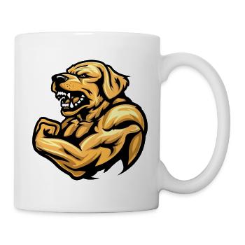 Golden Retriever Hund Muskeln Fitness - Tasse - Weiß - Rechts