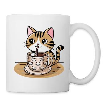 Hot Chocolate Cat - Mug - white - Right