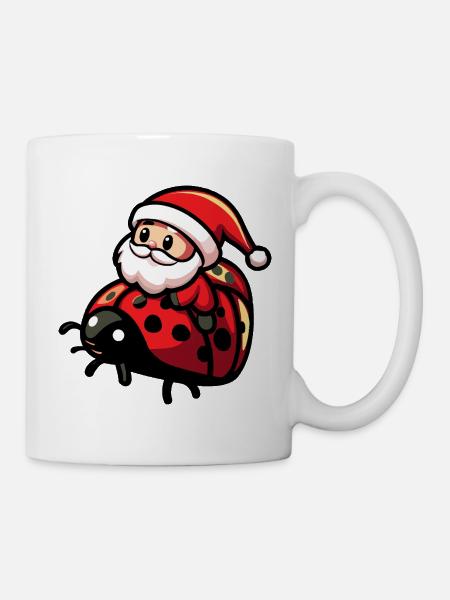 Marienkäfer Weihnachtsmann - Tasse - Weiß