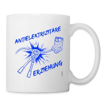 Antielektrizitäre Erziehung – Blau - Tasse - Weiß - Rechts