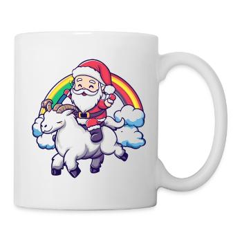 Chèvre de montagne Père Noël Arc-en-ciel - Mug blanc - blanc - Droite