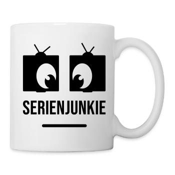 Junkie de la série aux yeux carrés - Mug blanc - blanc - Droite
