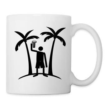Palmen Insel Symbol Party Lustig - Tasse - Weiß - Rechts