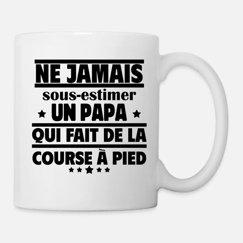 papa qui fait de la course à pied - Mug blanc - blanc